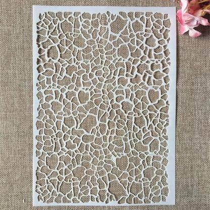 TIAMECH A4 Reusable Crackle Texture Stencil for Painting - style: Crackle Texture