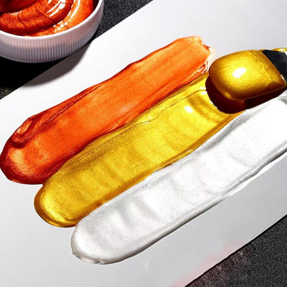 DGAGA Metallic Acrylic Paint,6PCS Iridescent Paint,1.69 OZ/Jar,Chalk Paste Paints Metallic,Metallic Paints for Crafts Color-shifting Glass Paste,Blendable,Paints on Rocks,Wood,Canvas,Fabric,Ceramic - color: 6 Metallic Paints