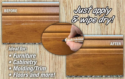 U-Mark Scratch Fix Wood Stain Pen 5mm Tip, Marks On Wood Furniture Cabinets Doors Floors Frames Molding, 5 Pack Assortment