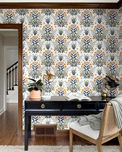 Floralplus Boho Wallpaper Peel and Stick Floral Removable Wallpaper