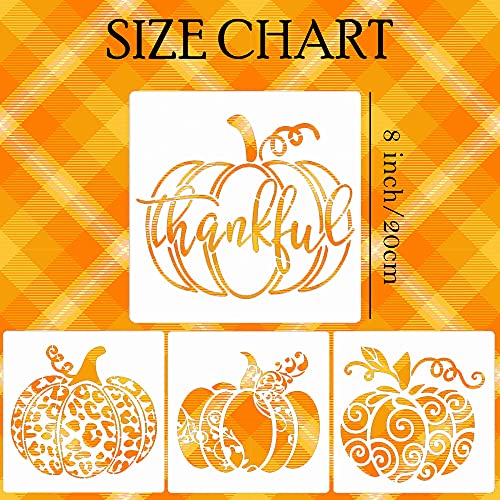 Pumpkin Stencils for Crafts Reusable 8" Fall Stencils for Painting on Wood - style: Pumpkin