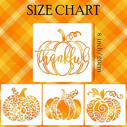 Pumpkin Stencils for Crafts Reusable 8" Fall Stencils for Painting on Wood - style: Pumpkin