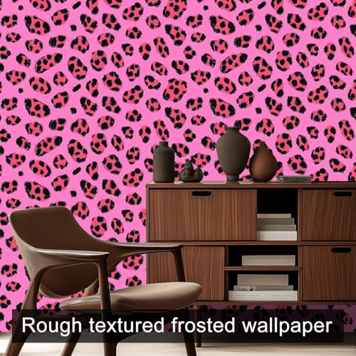 HOMETITUTE Neon Leopard Peel and Stick Wallpaper 118.1x17.7 Inch Vinyl - color: Neon Leopard Print