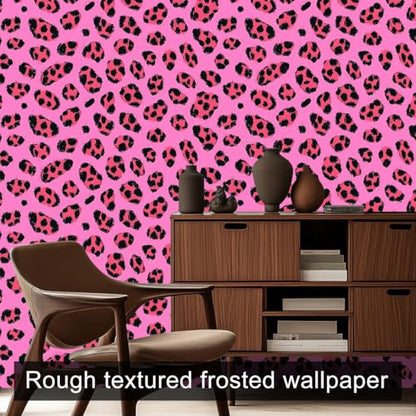 HOMETITUTE Neon Leopard Peel and Stick Wallpaper 118.1x17.7 Inch Vinyl - color: Neon Leopard Print