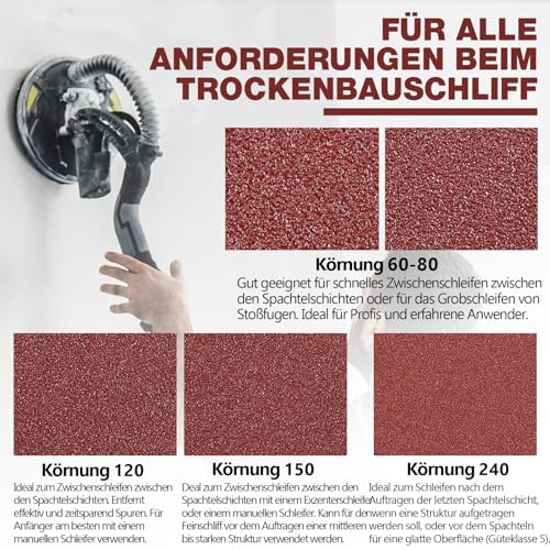50 Pack 9-Inch 10-Hole Hook-and-Loop Sanding Disc, 40 Grit Aluminum Oxide Drywall Sandpaper for ‎9" Drywall Sander Pads Ceiling Wood Floor - color: 40 GRIT