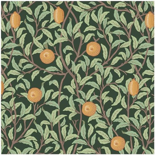 OSECAGE Lemon Peel and Stick Wallpaper Boho Contact Paper 17.3''×78.8'' - color: Dark and Green, size: 17.3" x 78.8"