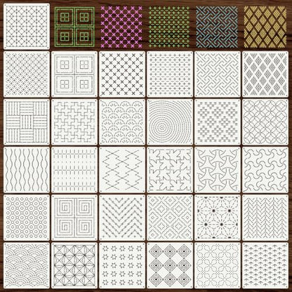 Geometric Texture Stencils for Crafts Reusable 31Pcs Stencils(5.1X5.1 Inch) - color: Texture 32