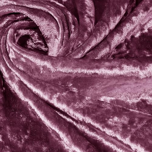1 Yard 63" Wide Dusty Rose Stretch Crushed Velvet Fabric - color: Dusty Rose, size: 1 Yard