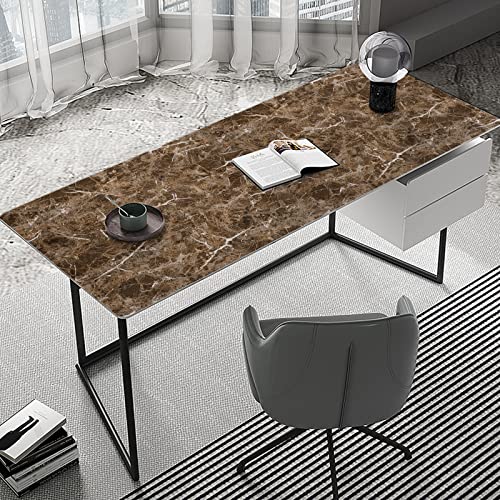 Brown Marble Contact Paper Granite Peel and Stick Countertops Self-Adhesive - size: 17.7" x 118.1"
