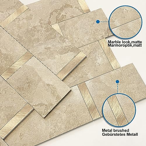 Subway Backsplash Peel and Stick Backsplash Tile Rust Beige 10pcs - color: Rust Beige, size: 10sheets