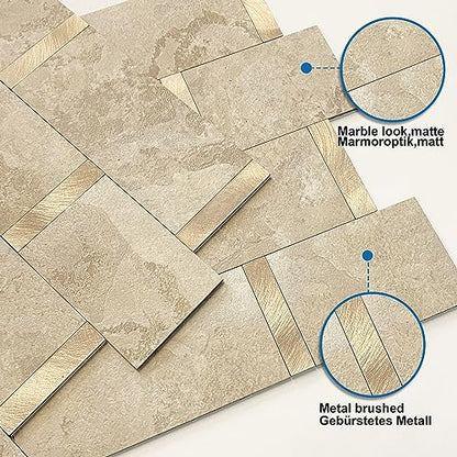 Subway Backsplash Peel and Stick Backsplash Tile Rust Beige 10pcs - color: Rust Beige, size: 10sheets