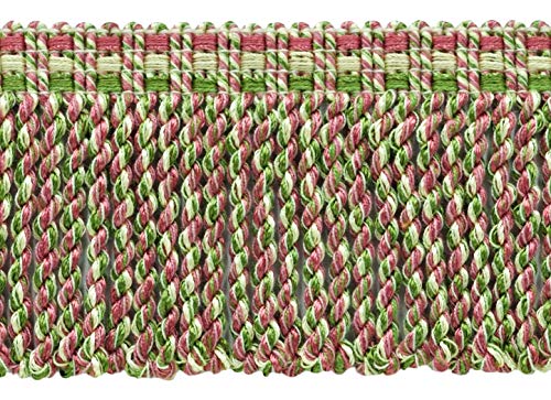 3" (7.5cm) Long Veranda Collection Fancy Knitted Bullion Fringe Trim (BFV3), Tulip Pink Multicolor #VNT6 (Light Pink, Yellow Green, Light Green) 5 Yards (15 ft/4.5m) - color: Tulip Pink Multicolor (Color# Vnt6), size: 5 Yards (15 ft/4.5m)