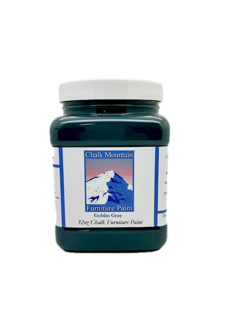 Quality Chalk Furniture Paint. Zero VOC and Low Odor. 54 Beachy and Earthy Colors. (32oz #53 Goblin Gray)