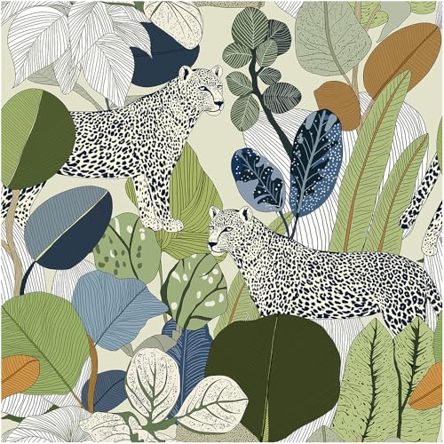 Peel and Stick Wallpaper Floral Leopard Renter Friendly Wallpaper