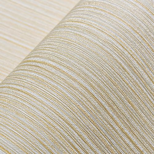 Haimin Grasscloth Wallpaper Textured 24in X 393in Fabric Contact Paper Textured Linen Wall Paper Peel and Stick Self-Adhesive Thick Vinyl Embossed Wallpaper (Yellow) - color: Yellow