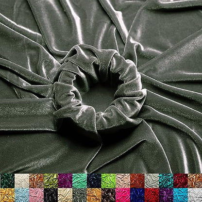 Ice Fabrics Stretch Velvet Fabric by The Yard - 60" Wide Soft Stretchy Fabric for Sewing Clothes, Apparel, Costume, Crafts - 90% Polyester 10% Spandex - Charcoal - 1 Yard - color: Charcoal, size: 1 Yard