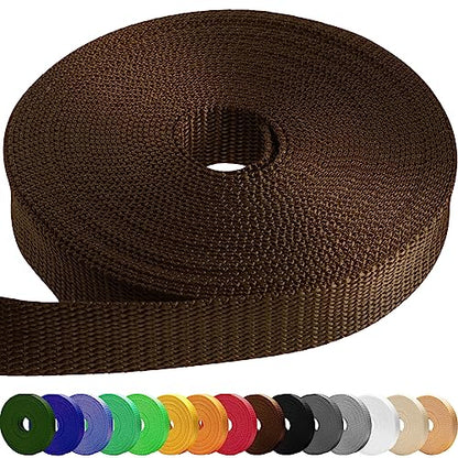 TECEUM Webbing Strap, 3/4" to 2", 10-50 Yds, Multi-Color Heavy Duty Tape - color: Brown, size: 2"- 25 yards