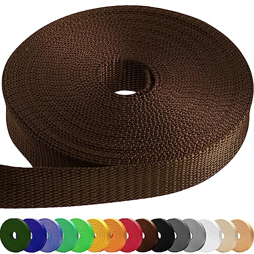 TECEUM Webbing Strap, 3/4" to 2", 10-50 Yds, Multi-Color Heavy Duty Tape - color: Brown, size: 2"- 50 yards
