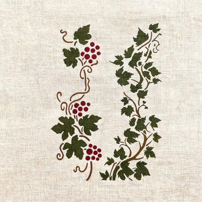 TIAMECH A4 Reusable Grape Vine Leaf Floral Scroll Stencil for Painting - color: Grape Vine Leaf Floral Scroll