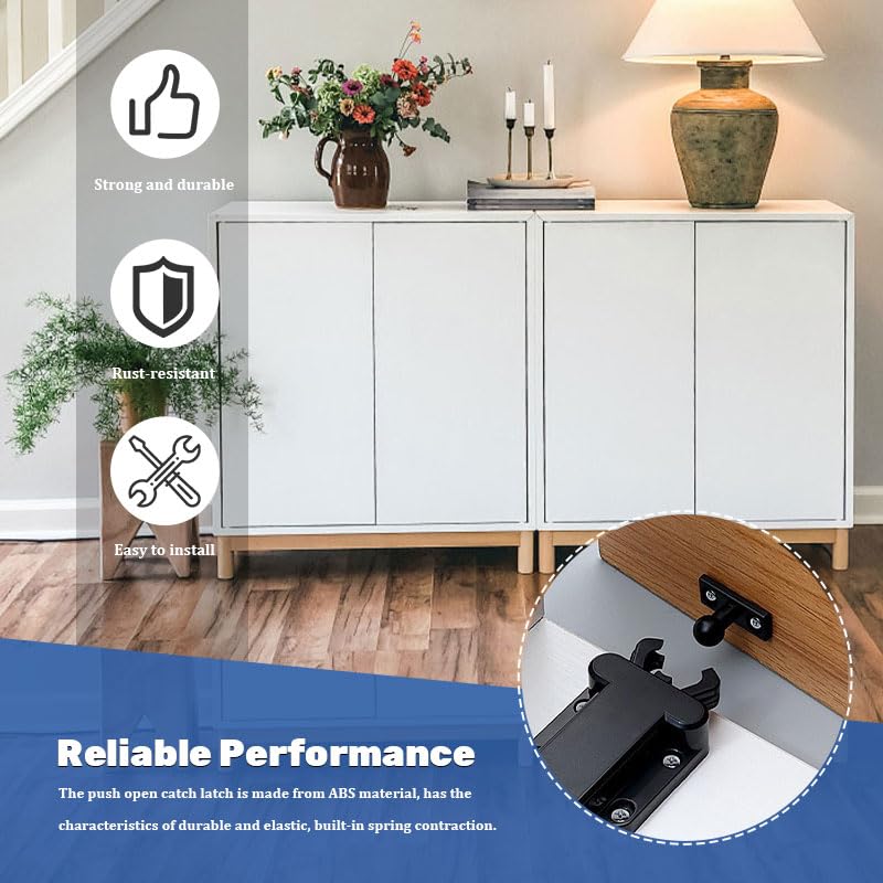 Touch Release Catch Latch 2 PCS Push to Open Door Catch