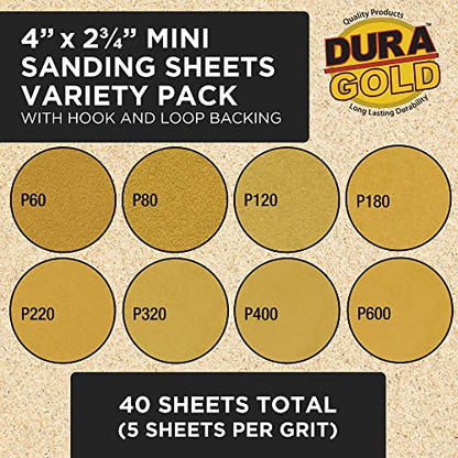 Dura-Gold Set of 3 Different Contour Hand Sanding File Block Sticks with 40 - style: Flat