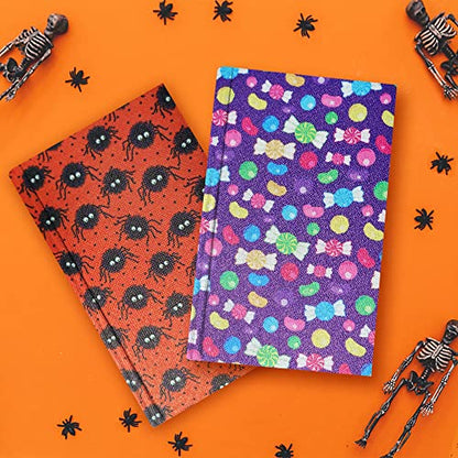 7 Pieces Halloween Faux Leather Sheets, Purple Black Glitter Synthetic Leather Sheets Earrings and Bows, Bat Spider Candy Faux Leather Fabric for Halloween DIY Crafts Making Hair Bows Handmade Bag - color: 7 Piece