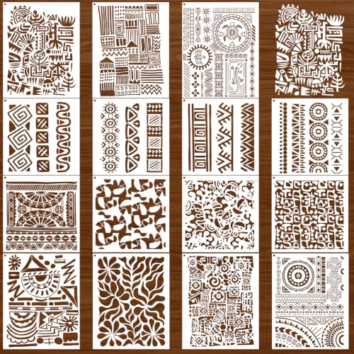 Stencils for Crafts Reusable Texture Painting Template on Wood Furniture - style: Textures