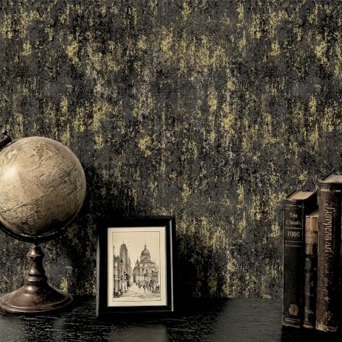Metallic Peel and Stick Wallpaper Modern Industrial Concrete Wallpaper - size: 17.5" x 118"