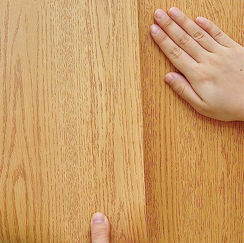 UPREDO Brown Wood Grain Adhesive Paper Wall Paper Vinyl Funitures Dresser Drawer Cabinet Sticker (15.8X197inch(16.4ft), Brown) - size: 15.8"W x 197"L