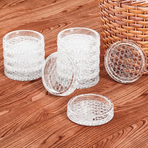 1.6" Round Rubber Furniture Caster Cups, 16 Pack Chair Coasters for Carpet - size: 1.6" 16pcs Clear
