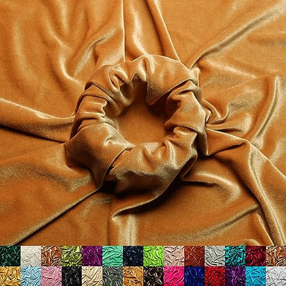 Ice Fabrics Stretch Velvet Fabric by The Yard - 60" Wide Soft Stretchy Fabric for Sewing Clothes, Apparel, Costume, Crafts - 90% Polyester 10% Spandex - Beige - 1 Yard - color: Beige, size: 1 Yard