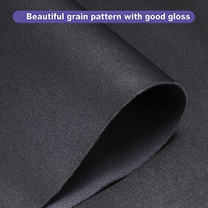 PATIKIL PU Faux Leather Fabric Nappa Grain 2 Yards Length 72"x54"x0.05" Soft Synthetic Leather Material Sheets 1.2mm Thick for Bags DIY Crafts, Black - color: Black, size: 54"x72"x0.05"