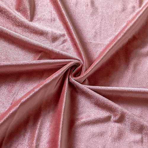 Stretch Velvet Fabric by The Yard for Apparel,Sewing,Crafting,Full Dress 93% Polyester 7% Spandex 63" Wide (Dusty Rose,2Yard) - color: Dustyrose, size: 2 Yards