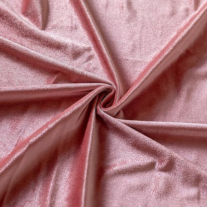 Stretch Velvet Fabric by The Yard for Apparel,Sewing,Crafting,Full Dress 93% Polyester 7% Spandex 63" Wide (Dusty Rose,2Yard) - color: Dustyrose, size: 2 Yards