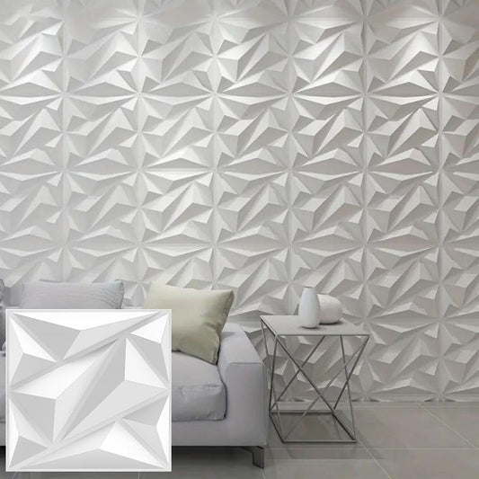 Heikki 30 Pack 3D Wall Panel for Interior Wall Décor, PVC Flower Textured Wall Panels for Living Room Bedroom Hotel Office, 11.8"x11.8", Double-sided Tape (White-DJZ) - color: White-DJZ