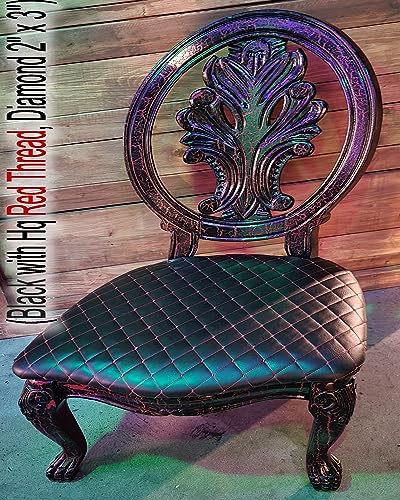 Vinyl Quilted Foam Fabric with 3/8" Foam Backing Upholstery / 52" Wide/Sold by The Yard/FABRIC EMPIRE (Chocolate, Diamond 2" x 3") - color: Chocolate, size: Diamond 2" x 3"