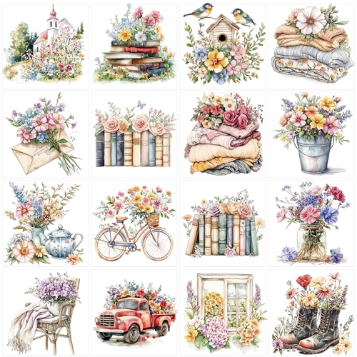 Vintage Rub on Transfers for Crafts, Furniture Transfer Stickers - style: Vintage Flower