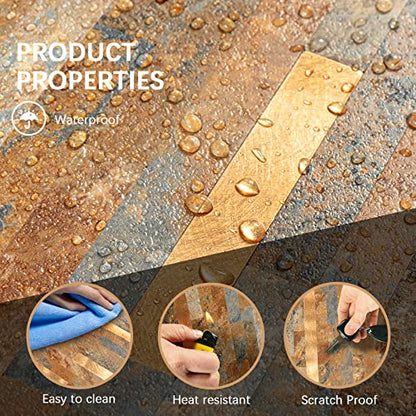 Midcard 10 Sheet Peel and Stick Backsplash PVC Wall Tile,for Kitchen Backsplash… - color: Rectangular Rusty Brown