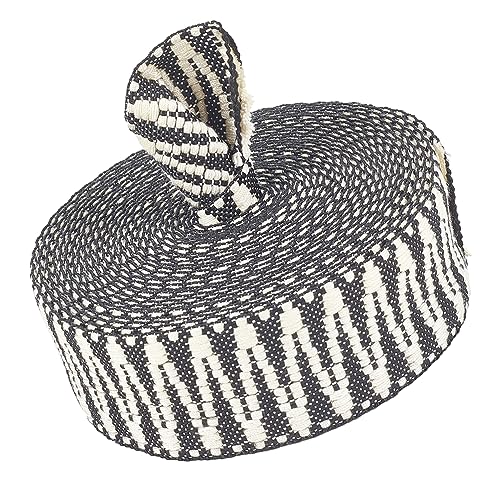 BENECREAT Cotton and Polycotton Webbing - Jacquard and Flat Webbing Striped Pattern for Bag Handles - color: Two Tone