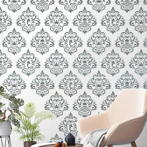Damask Stencils for Walls Stencils for Painting Large Pattern 12inch - style: Damask