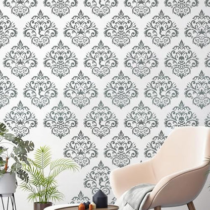 Damask Stencils for Walls Stencils for Painting Large Pattern 12inch - style: Damask