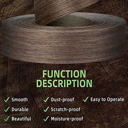 Walnut Edge Banding, 2 inch x 7ft Plywood Veneer Wood Edge Banding, Preglued Wood Tape Banding for Cabinet Repair - color: Walnut, size: 2"x 7ft