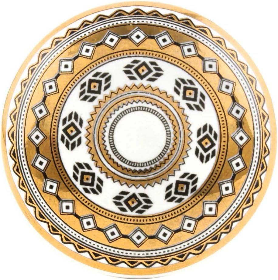 Indian Shelf Wheel Cabinet Knobs for Drawer Dresser 6 Pieces - color: Gold White, size: 6 Knobs