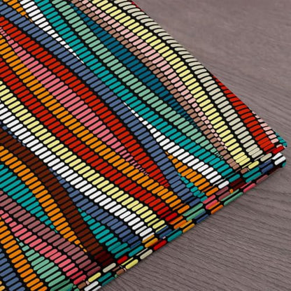 Feelyou Boho Polyester Fabric by The Yard Wavy Embroidered Waves 3 Yards - color: Rainbow, size: 3 Yards