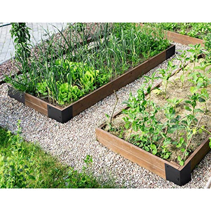 Blulu 12 Pcs Raised Garden Bed Corner Brackets for 20-24'' Bed, Metal Garden Corner Bracket Decorative 11 x 3 x 3 L Corner Brackets with Screws for Furniture Flower Vegetable Planter (Black)