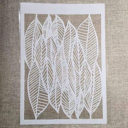 TIAMECH A4 Reusable Hollow Leaves Stencil for Painting - style: Leaves