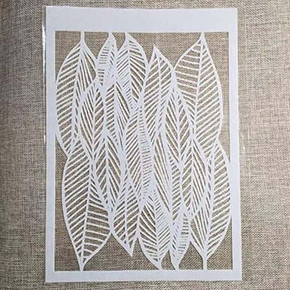 TIAMECH A4 Reusable Hollow Leaves Stencil for Painting - style: Leaves