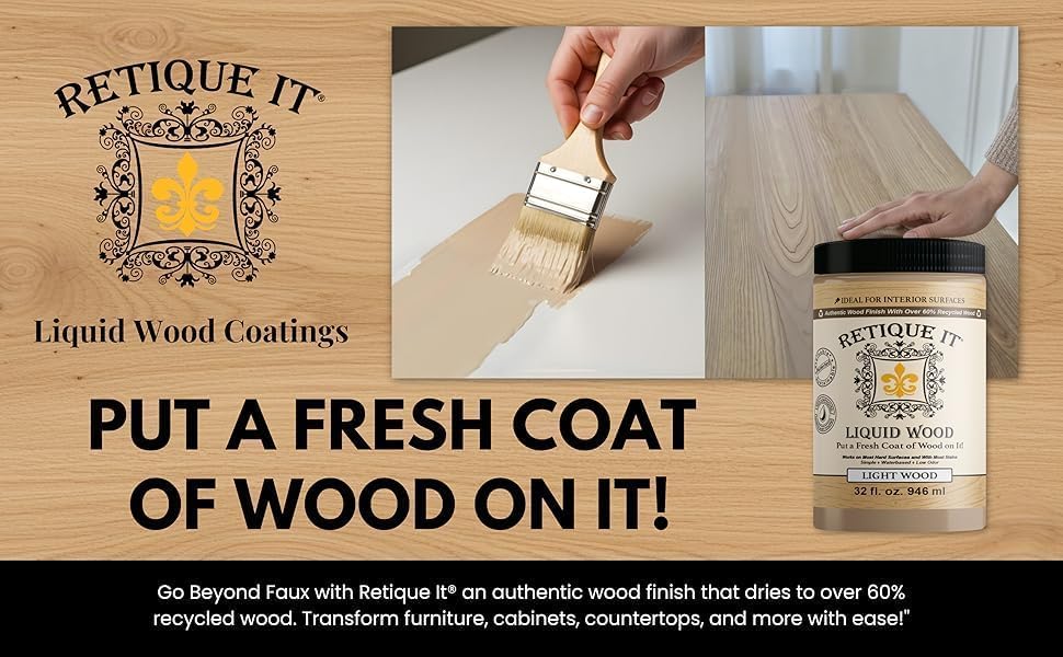 Retique It Liquid Wood - Real Wood Coating (Gallon/Dark) - color: 3 Dark Wood, size: 128 Fl Oz (Pack of 1)