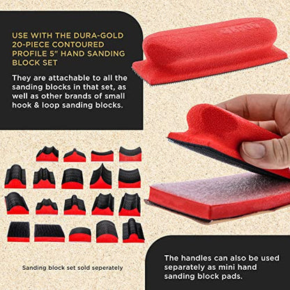 Dura-Gold Rectangle 5" x 1-3/4" Hand Sanding Block Base Handle, Hook & Loop