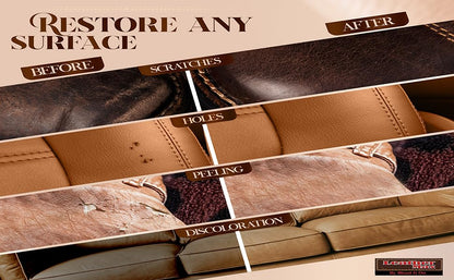 Blend It On Extra Large Leather Repair Kit, 6 Full Ounces for Furniture, Jacket, Sofa, Car Seat, Boots, Easy Instructions to Match Colors, Restore Any Material No Mixing Chart Needed (Bold Browns) - color: Dark Brown
